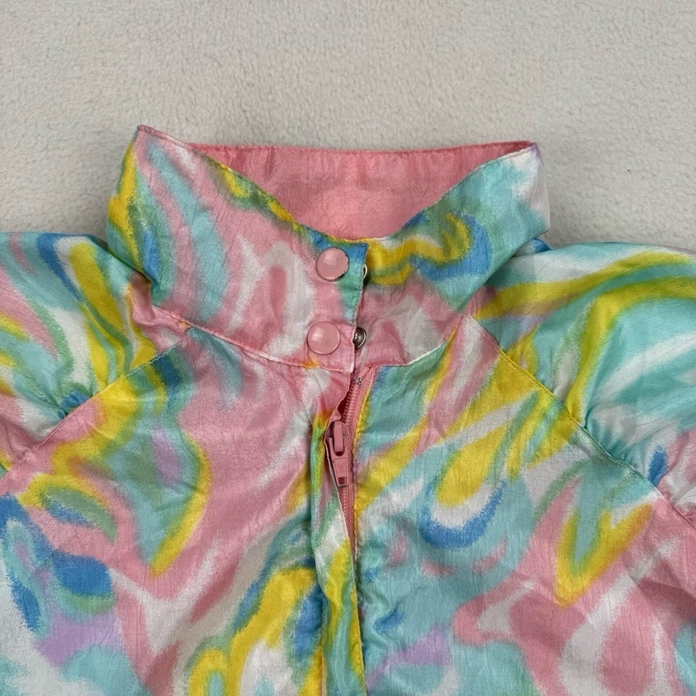 Vintage Pastel Psychedelic Windbreaker 90s Y2K Swirl Jacket Medium unisex Bocoo - Picture 7 of 15